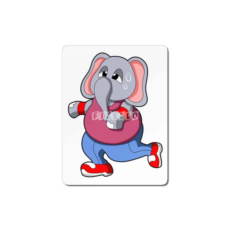 Elephant at Fitness - Jogging with Sweatband MDF Tablo