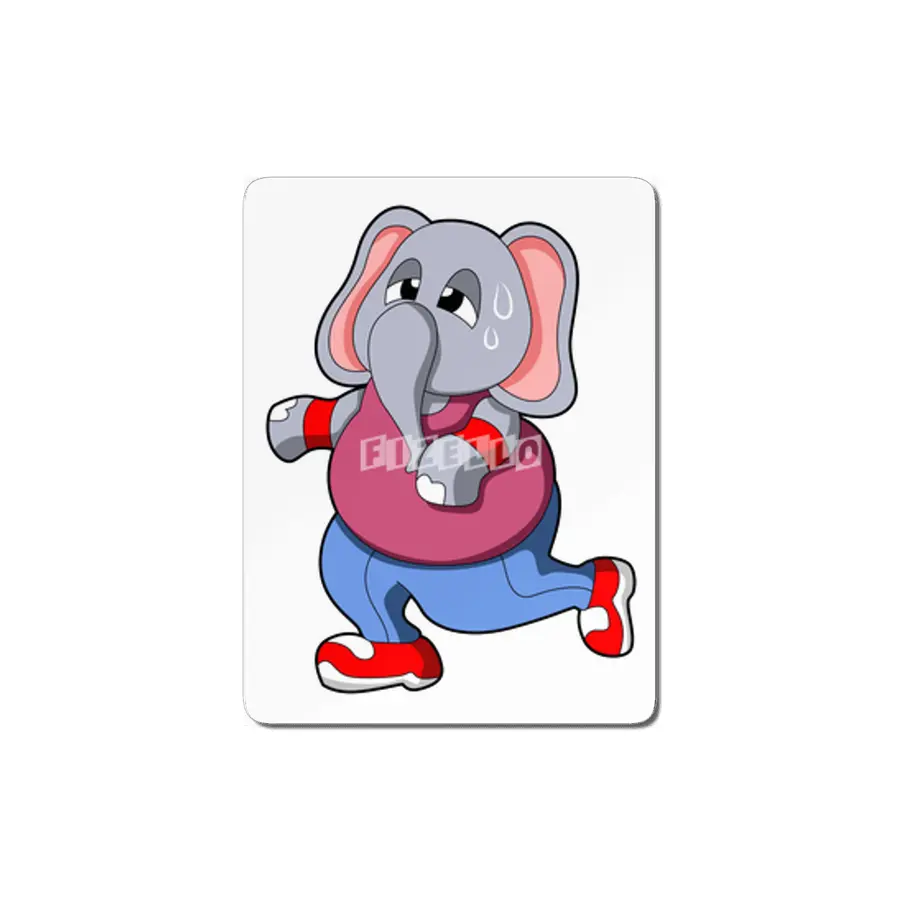 Elephant at Fitness - Jogging with Sweatband MDF Tablo