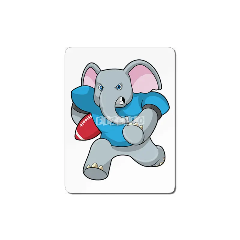 Elephant at Football with Equipment MDF Tablo
