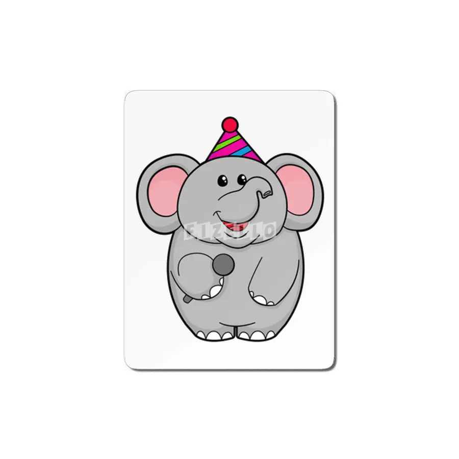 Elephant at Party with Microphone MDF Tablo