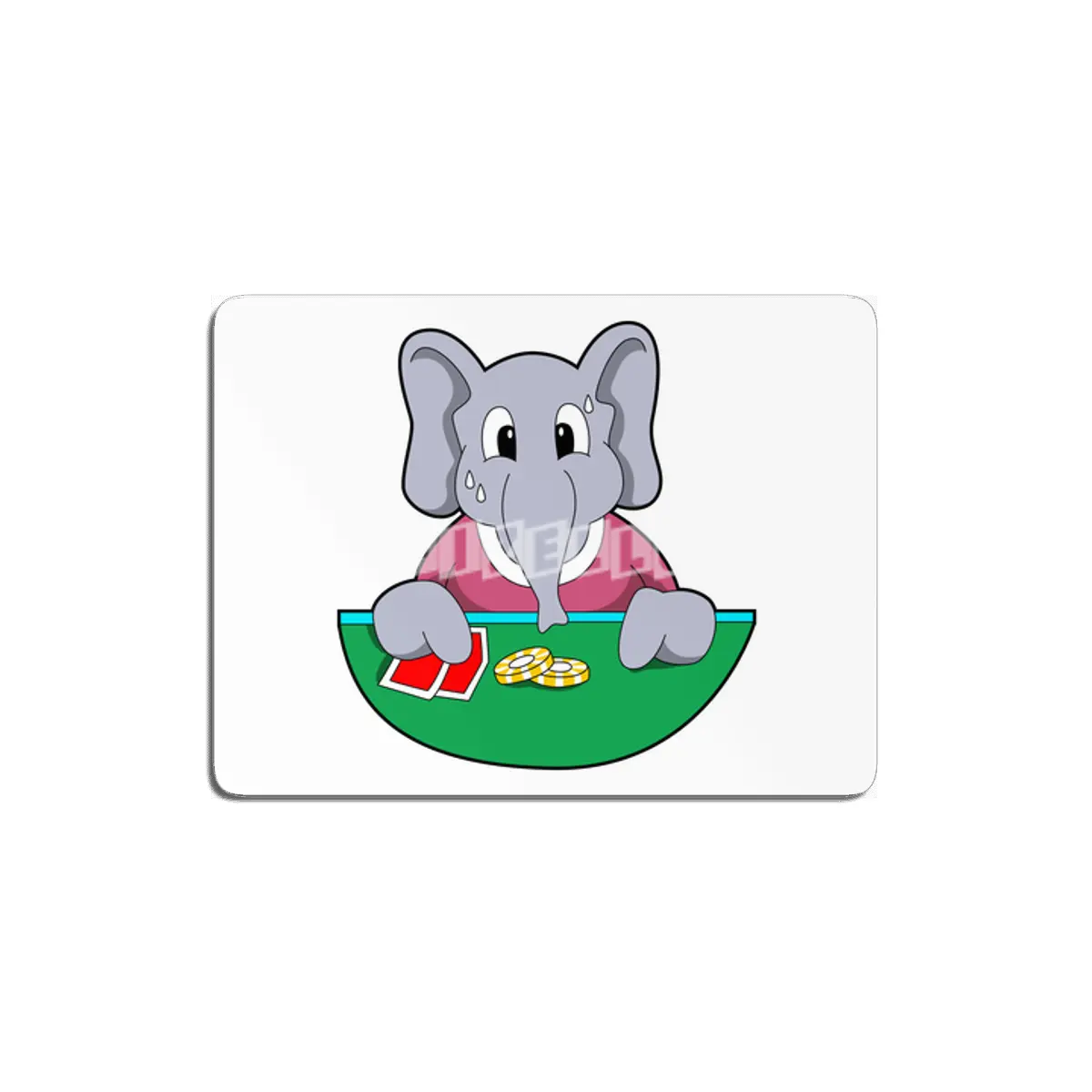Elephant at Poker with Cards MDF Tablo