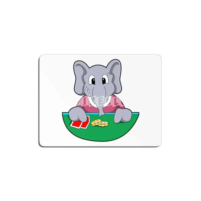 Elephant at Poker with Cards MDF Tablo