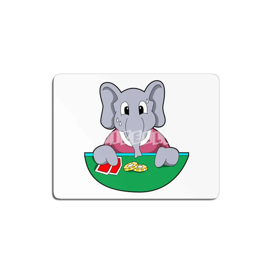 Elephant at Poker with Cards MDF Tablo