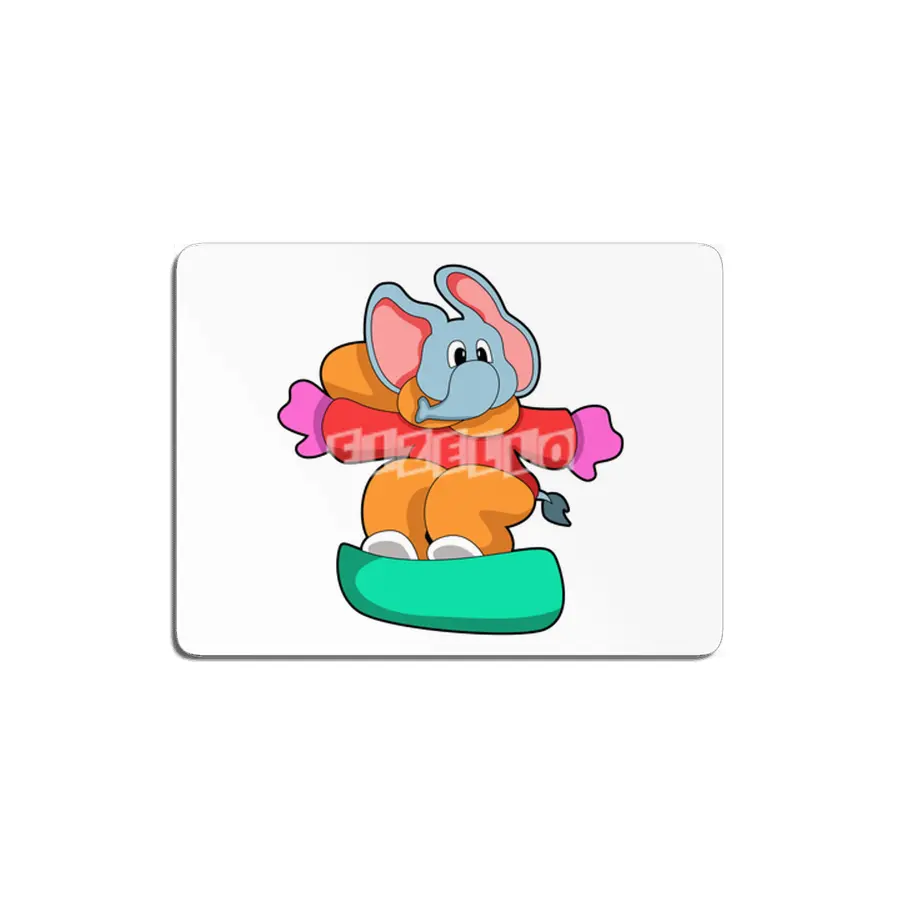 Elephant at Snowboarding with Snowboard MDF Tablo