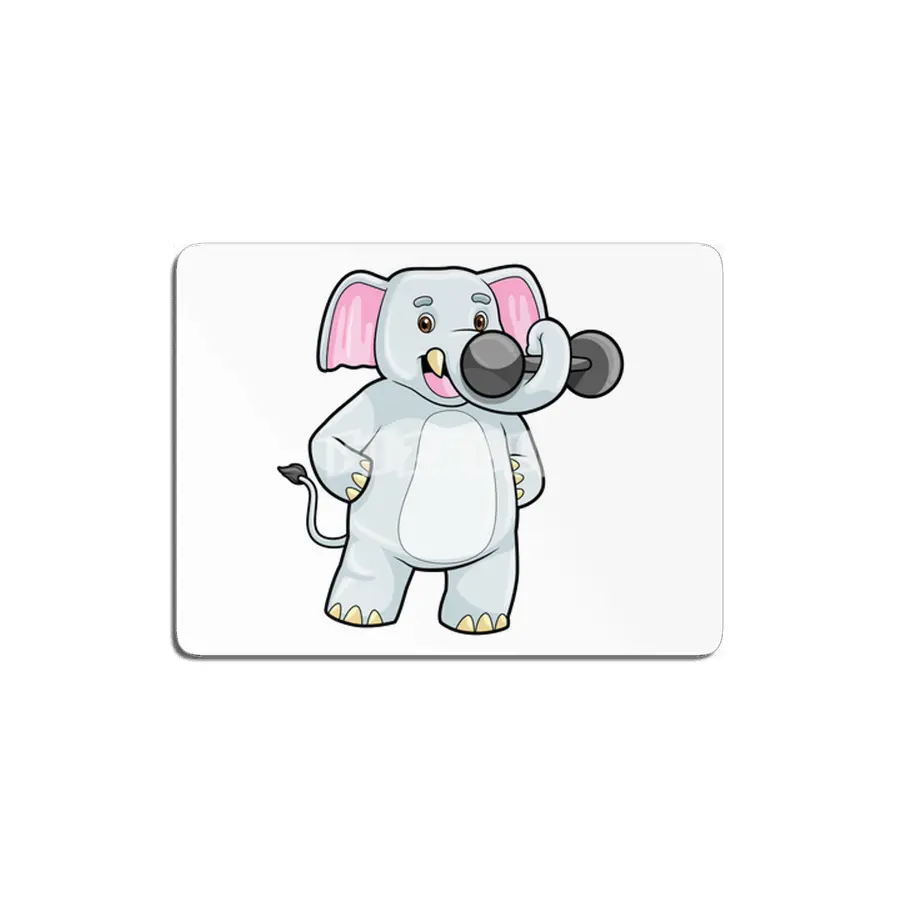 Elephant at Strenght training with Dumbbell MDF Tablo