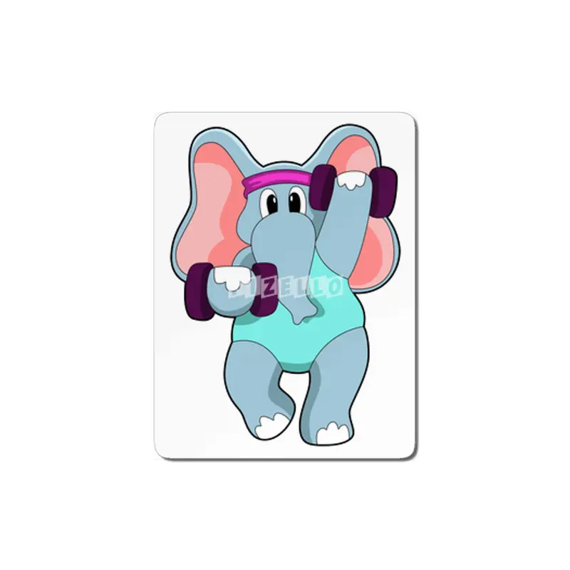 Elephant at Strength training with Dumbbells MDF Tablo