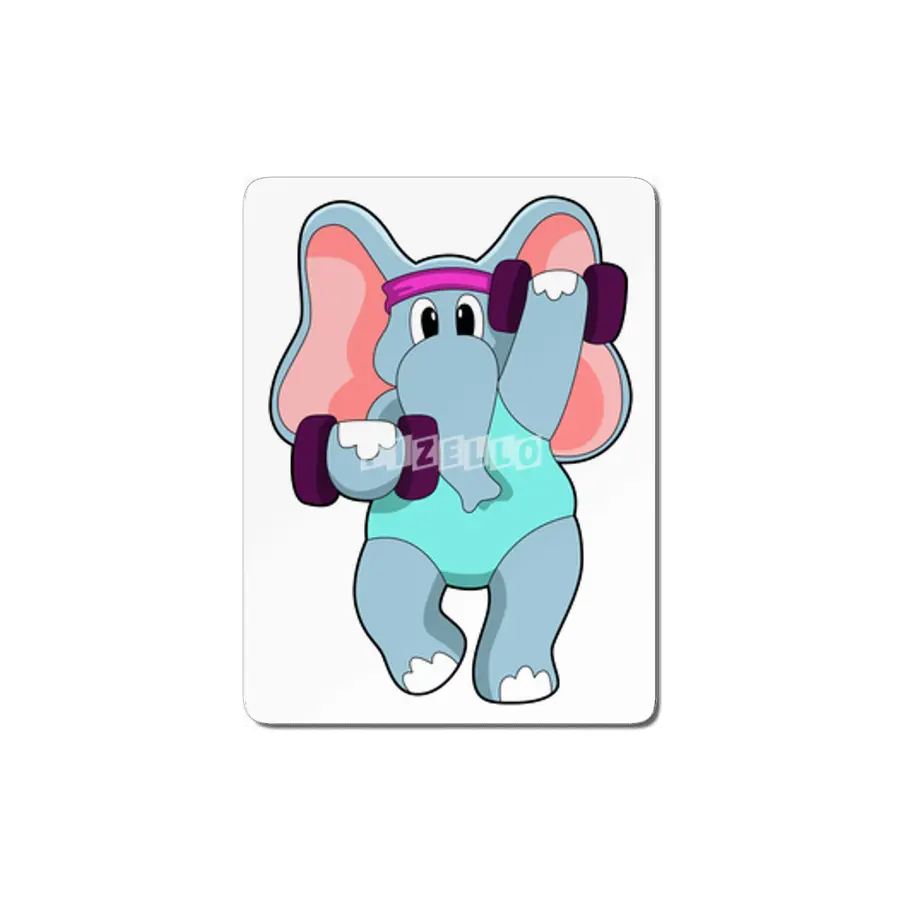 Elephant at Strength training with Dumbbells MDF Tablo