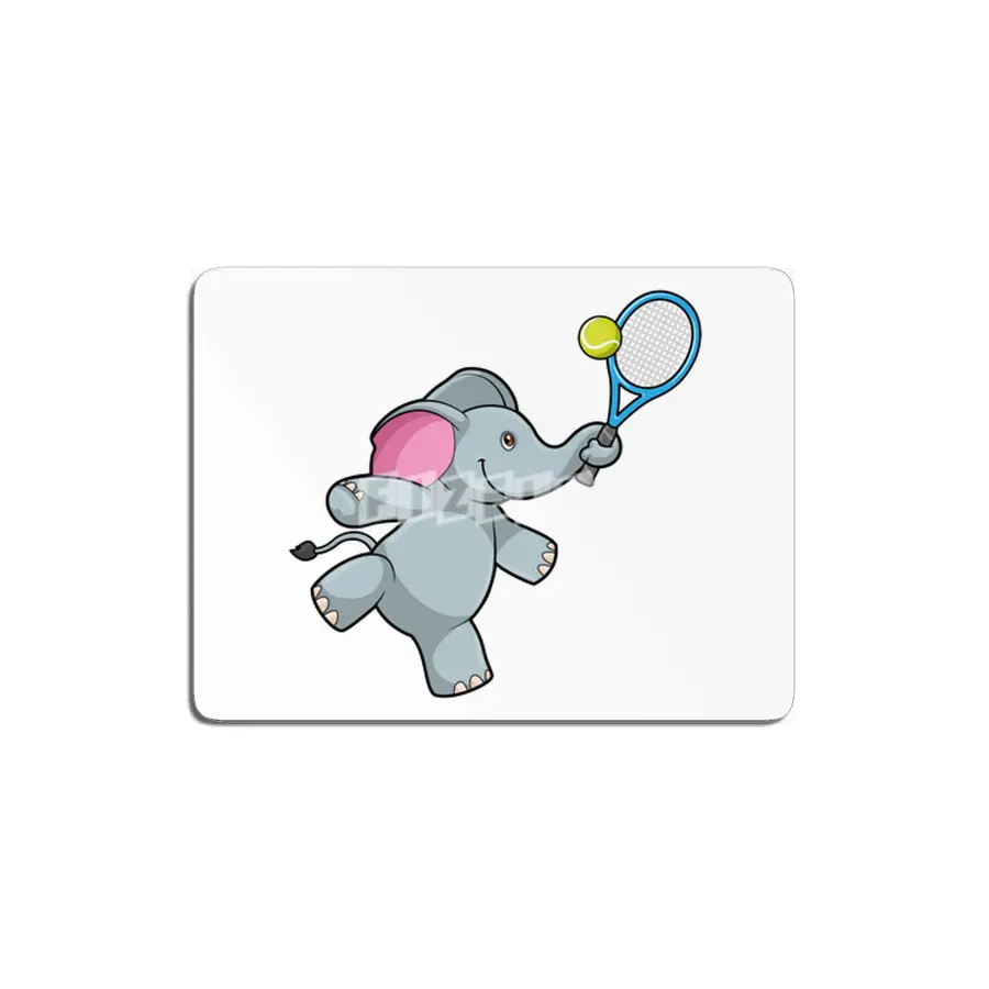 Elephant at Tennis with Tennis racket MDF Tablo