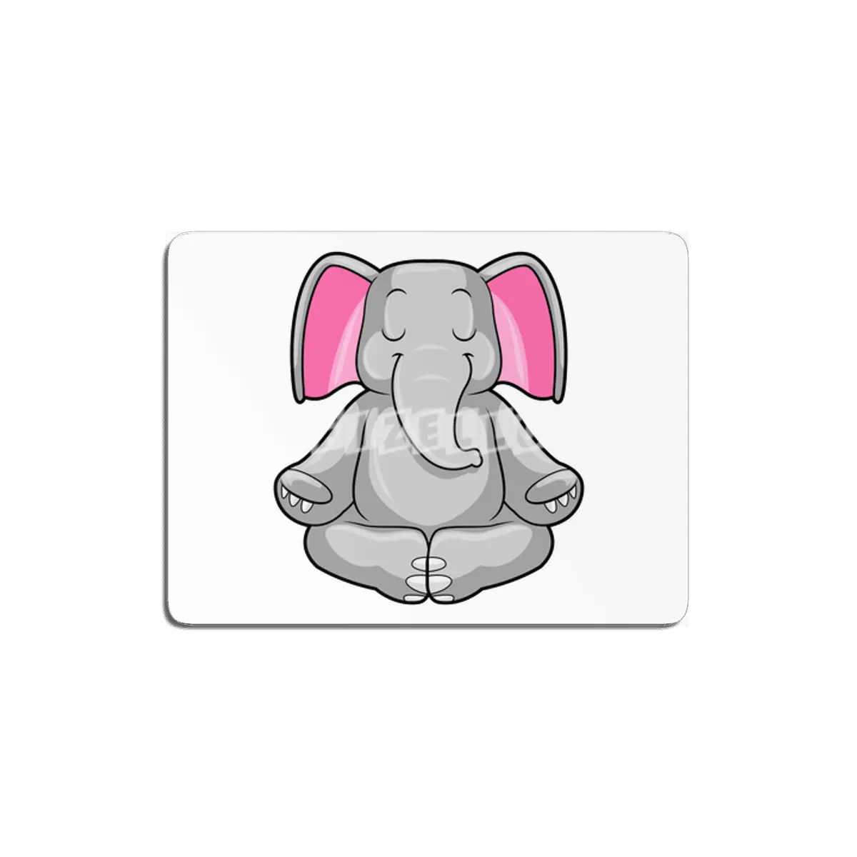 Elephant at Yoga in Cross-legged MDF Tablo