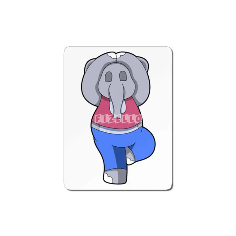 Elephant at Yoga in Standing MDF Tablo