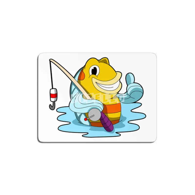 Fish with Fishing rod in Water MDF Tablo