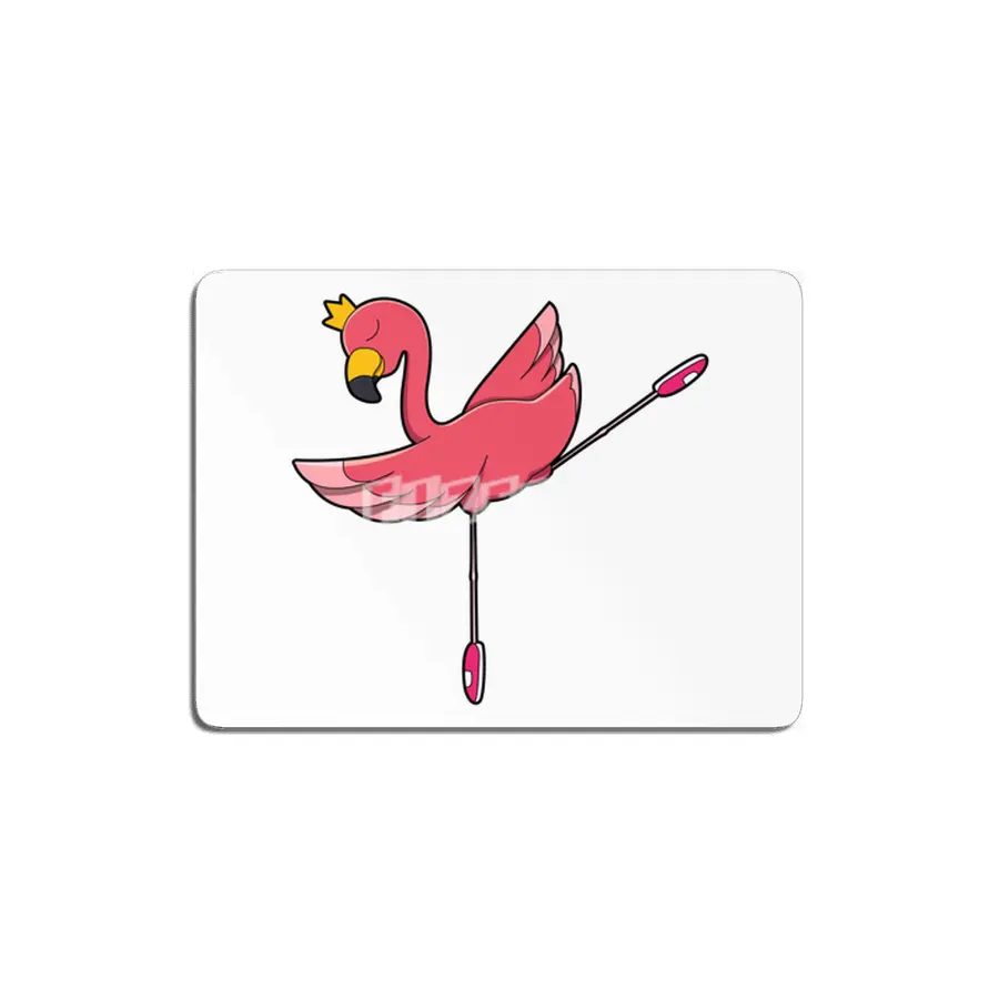 Flamingo as Ballerina at Ballet with Crown MDF Tablo