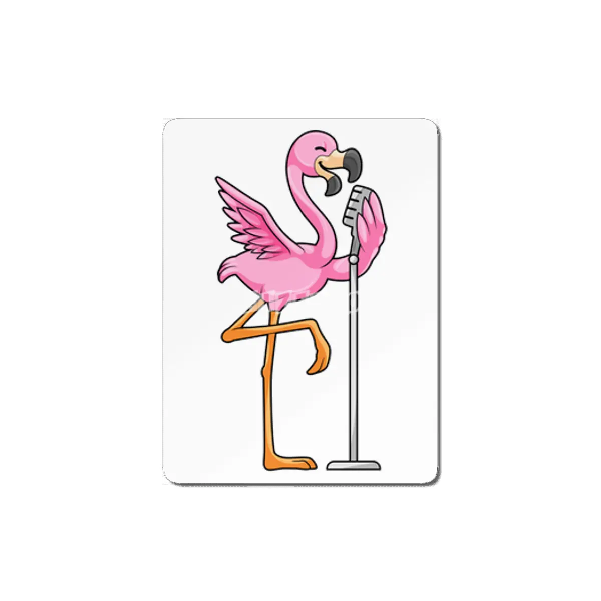 Flamingo at Singing with Microphone MDF Tablo