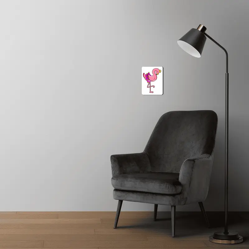 Flamingo with Crown & Skirt MDF Tablo