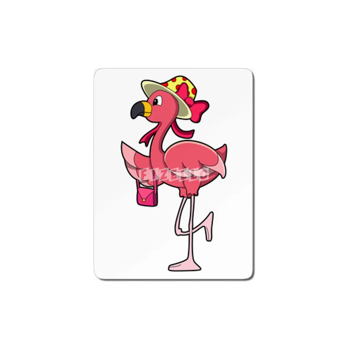 Flamingo with Handbag & Hat MDF Tablo