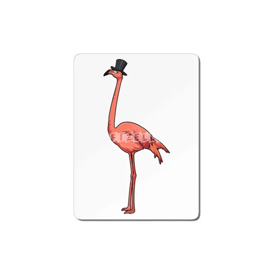 Flamingo with Hat MDF Tablo