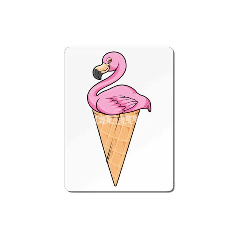 Flamingo with Waffle of Ice cream MDF Tablo