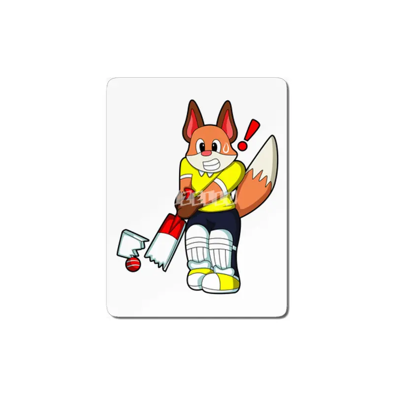 Fox as Batsman with Cricket bat MDF Tablo