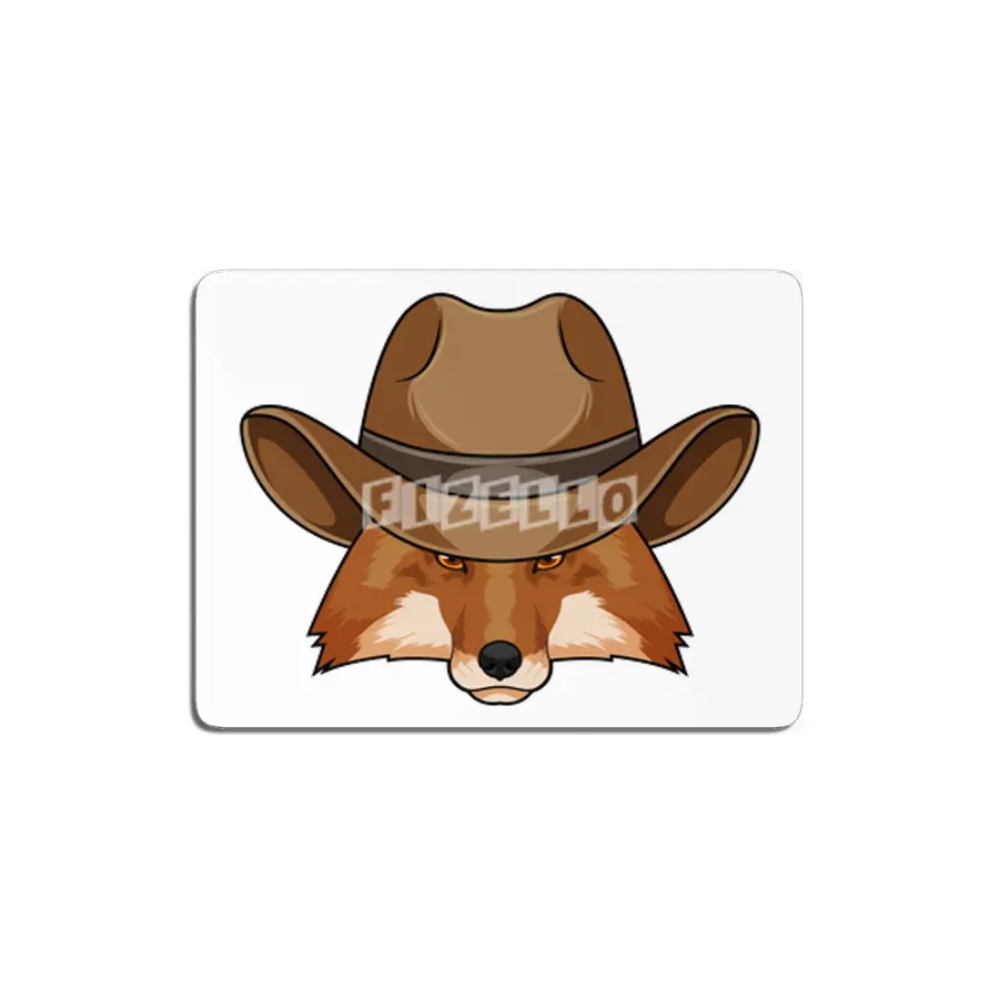 Fox as Cowboy with Hat MDF Tablo