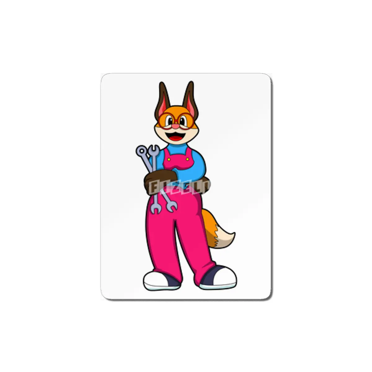 Fox as Craftsman with Tools MDF Tablo