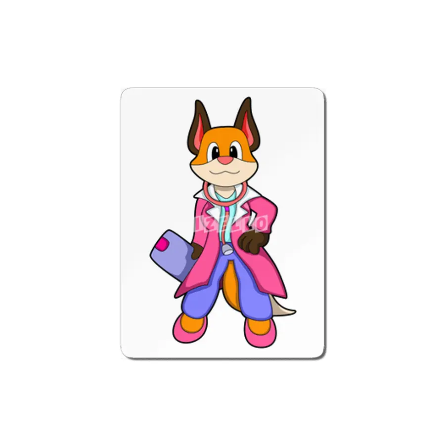 Fox as Doctor with Stethoscope MDF Tablo