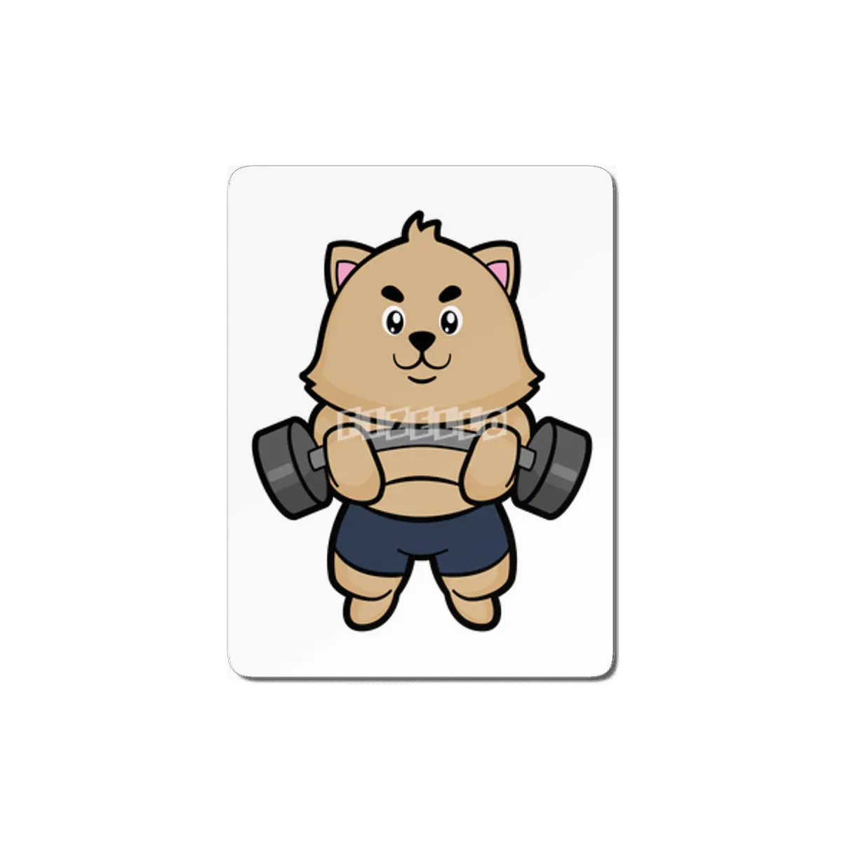 Cat at Bodybuilding with Barbell MDF Tablo