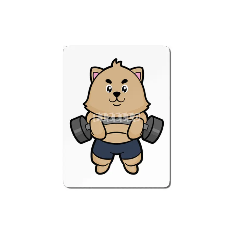 Cat at Bodybuilding with Barbell MDF Tablo