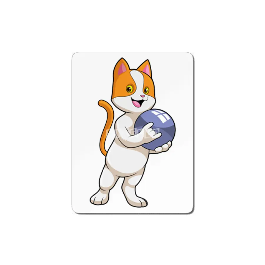 Cat at Bowling with Bowling ball MDF Tablo