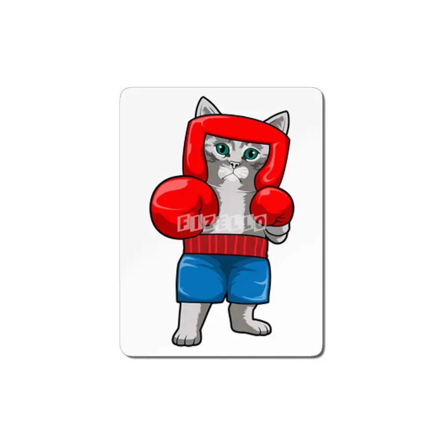 Cat at Boxing with Boxing gloves MDF Tablo