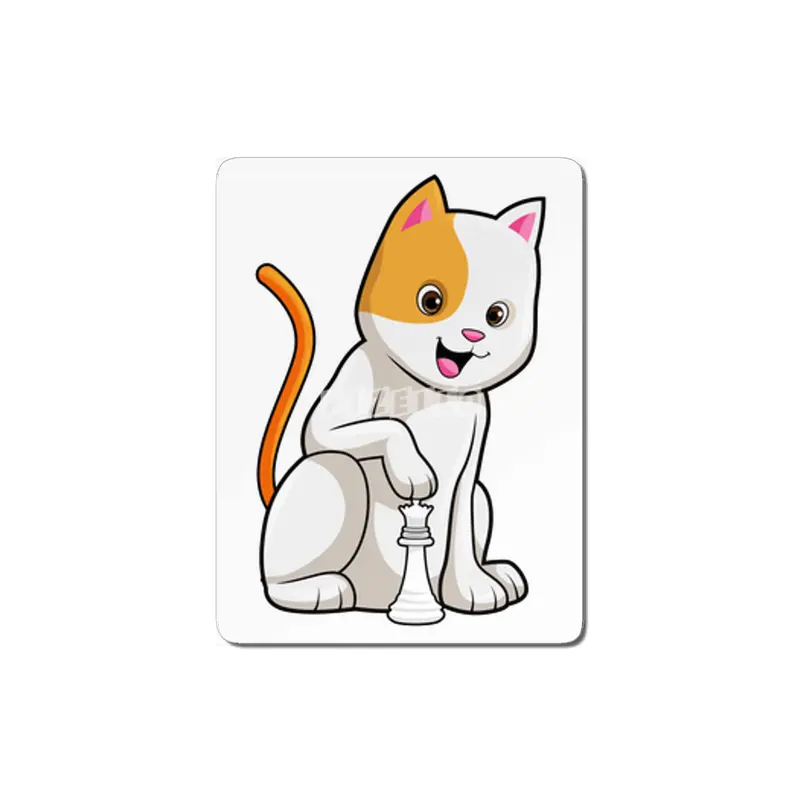 Cat at Chess with Chess piece Queen MDF Tablo