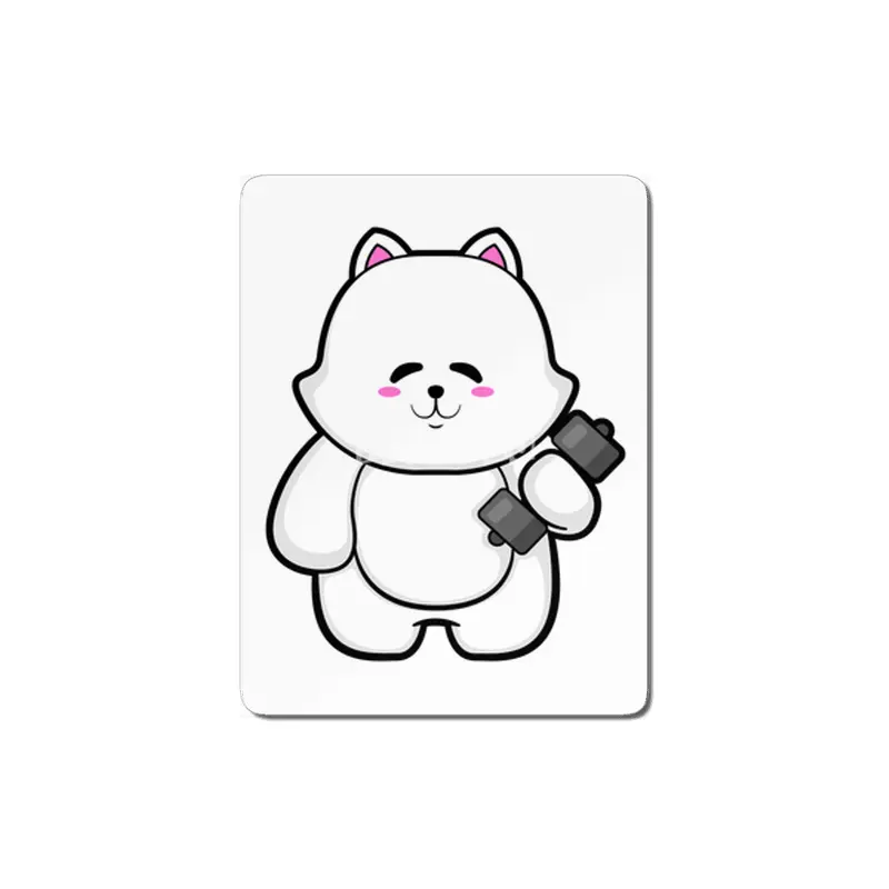 Cat at Fitness with Dumbbell MDF Tablo