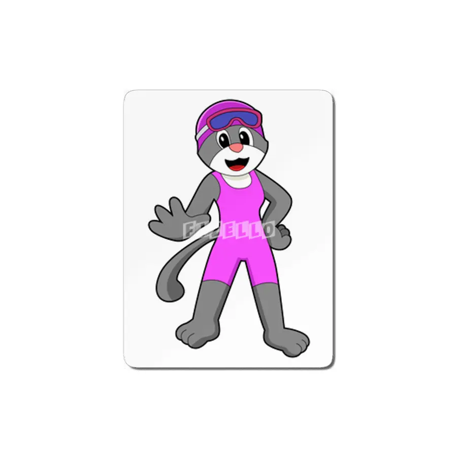 Cat at Swimming with Swimsuit MDF Tablo