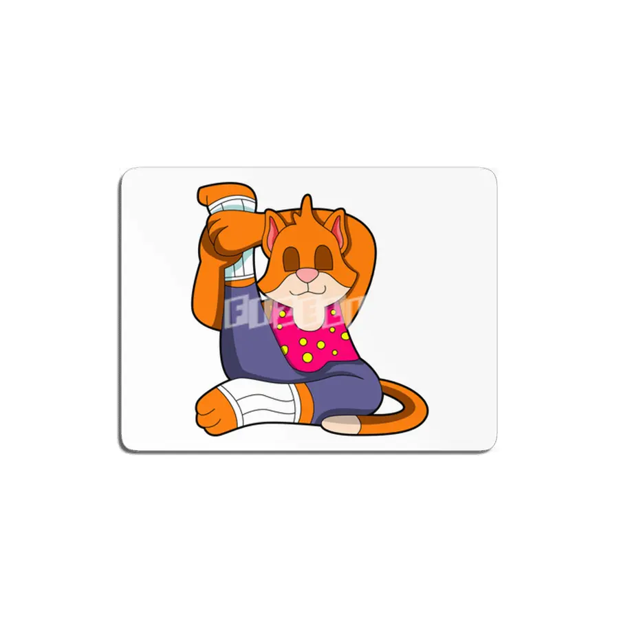 Cat at Yoga stretching exercises Legs MDF Tablo