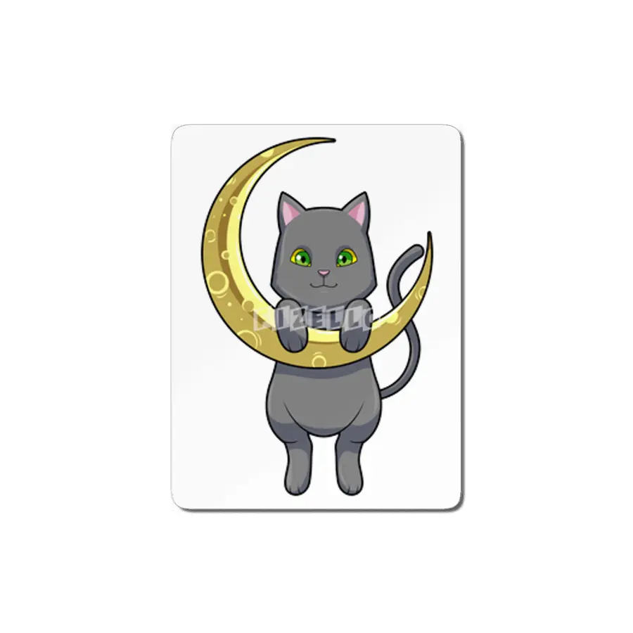 Cat Night Moon MDF Tablo