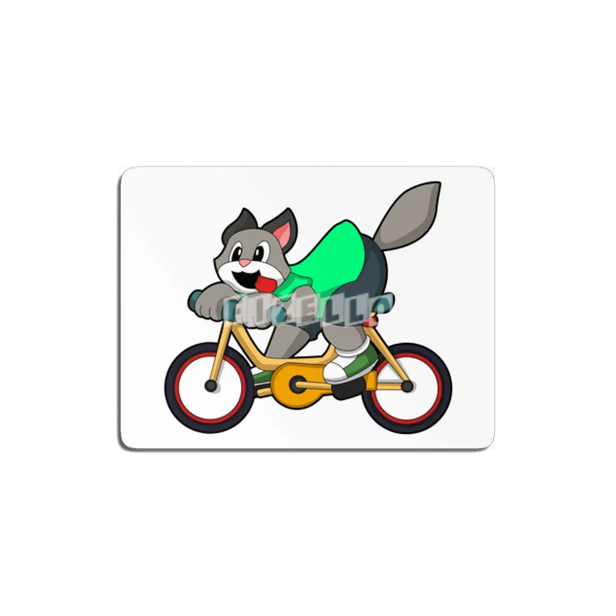 Cat with Bicycle MDF Tablo