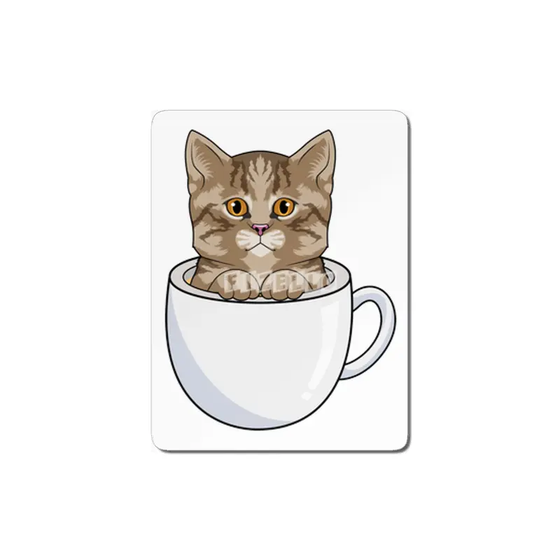 Cat with Cup MDF Tablo