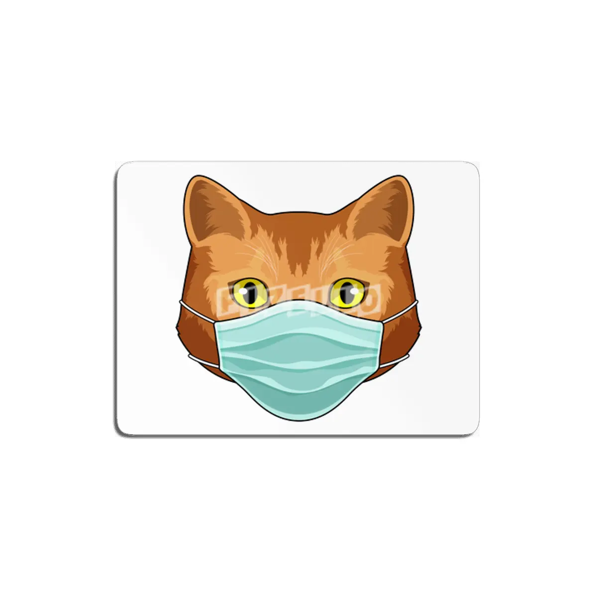 Cat with Face mask MDF Tablo