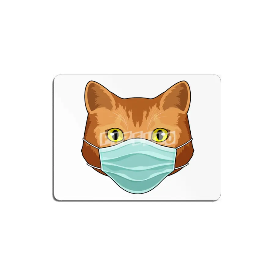 Cat with Face mask MDF Tablo
