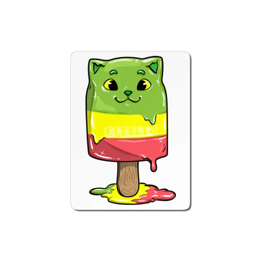 Cat with Popsicles MDF Tablo