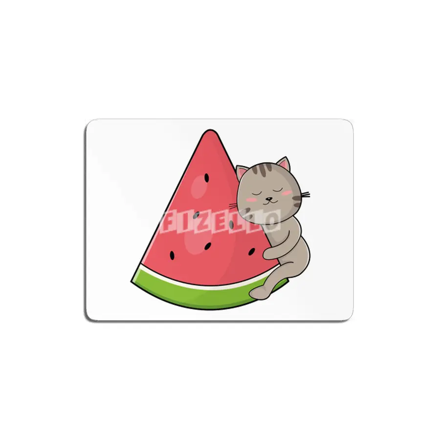 Cat with Watermelon MDF Tablo