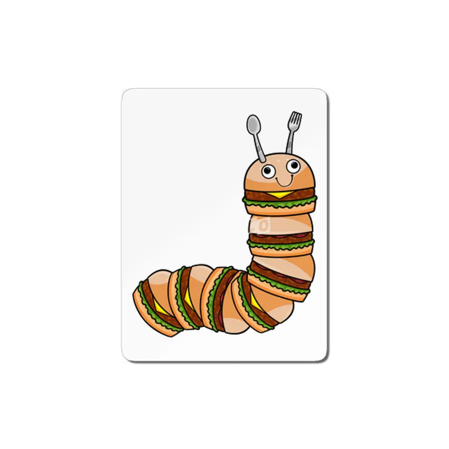 Caterpillar as Cheeseburger with Beef & Salad MDF Tablo