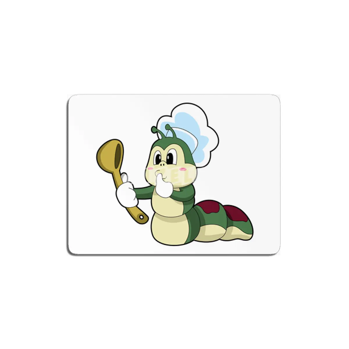 Caterpillar as Chef with Wooden spoon MDF Tablo
