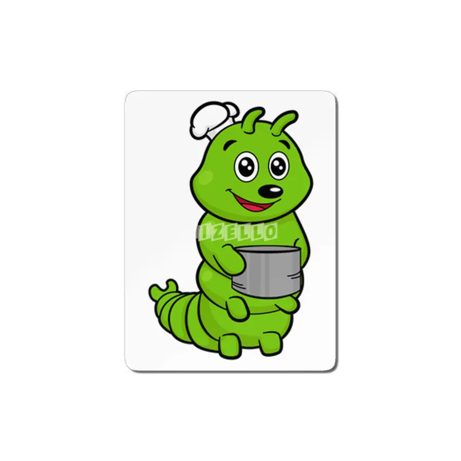 Caterpillar as Cook with Cooking pot MDF Tablo