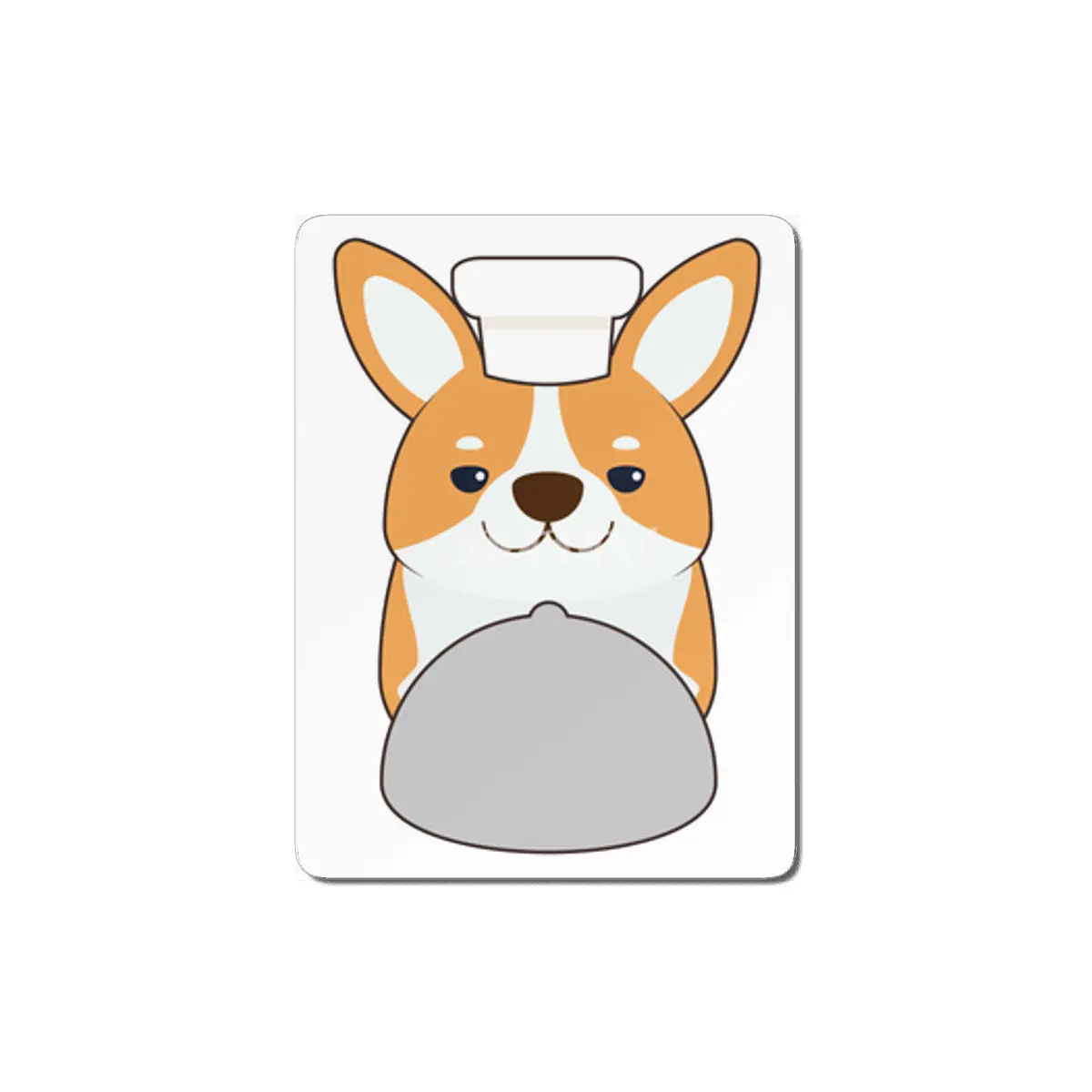 Dog puppy as Cook with Platter MDF Tablo