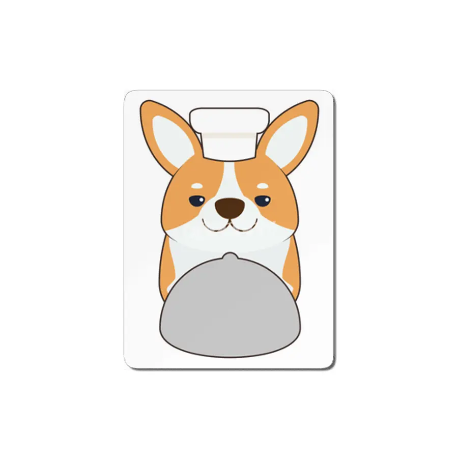 Dog puppy as Cook with Platter MDF Tablo