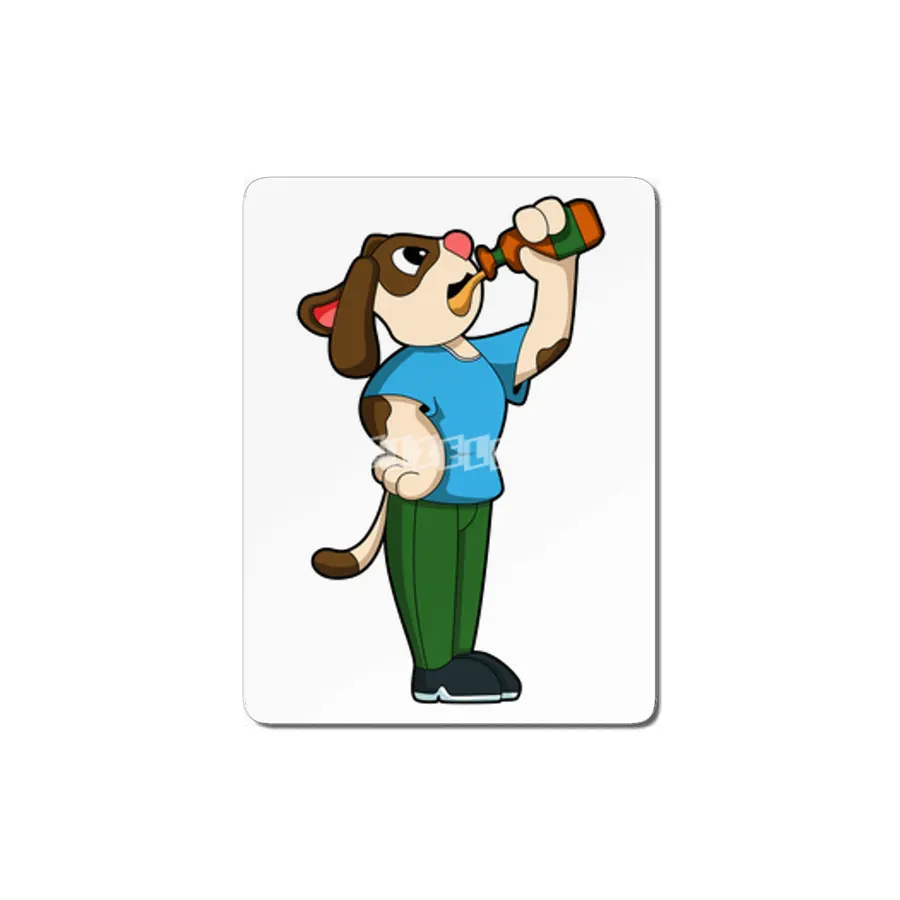 Dog with Bottle of Beer MDF Tablo