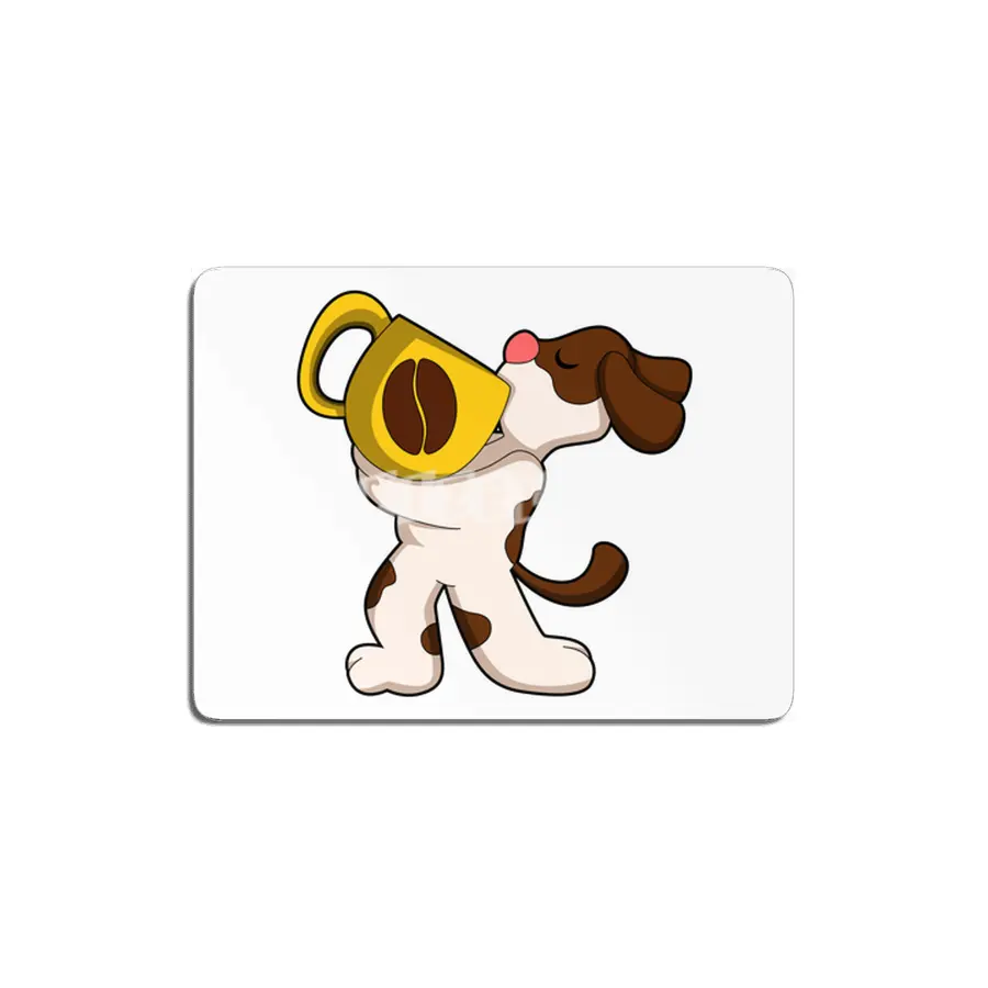 Dog with Cup of Coffee MDF Tablo