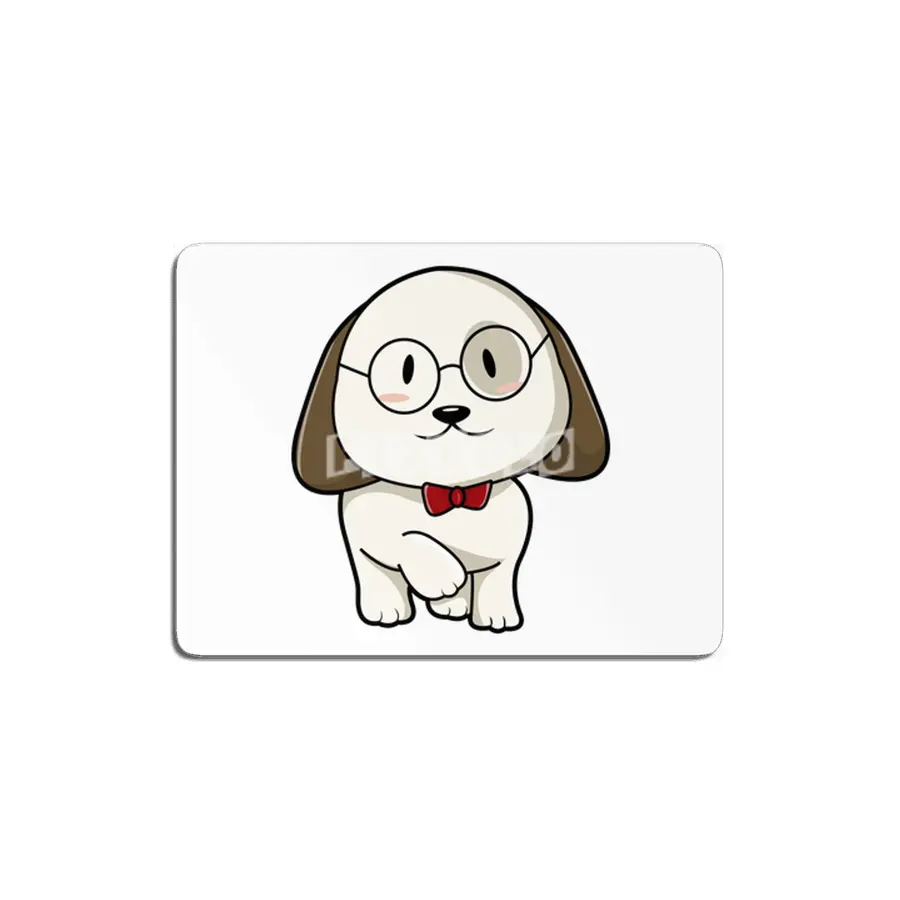 Dog with Tie & Glasses MDF Tablo
