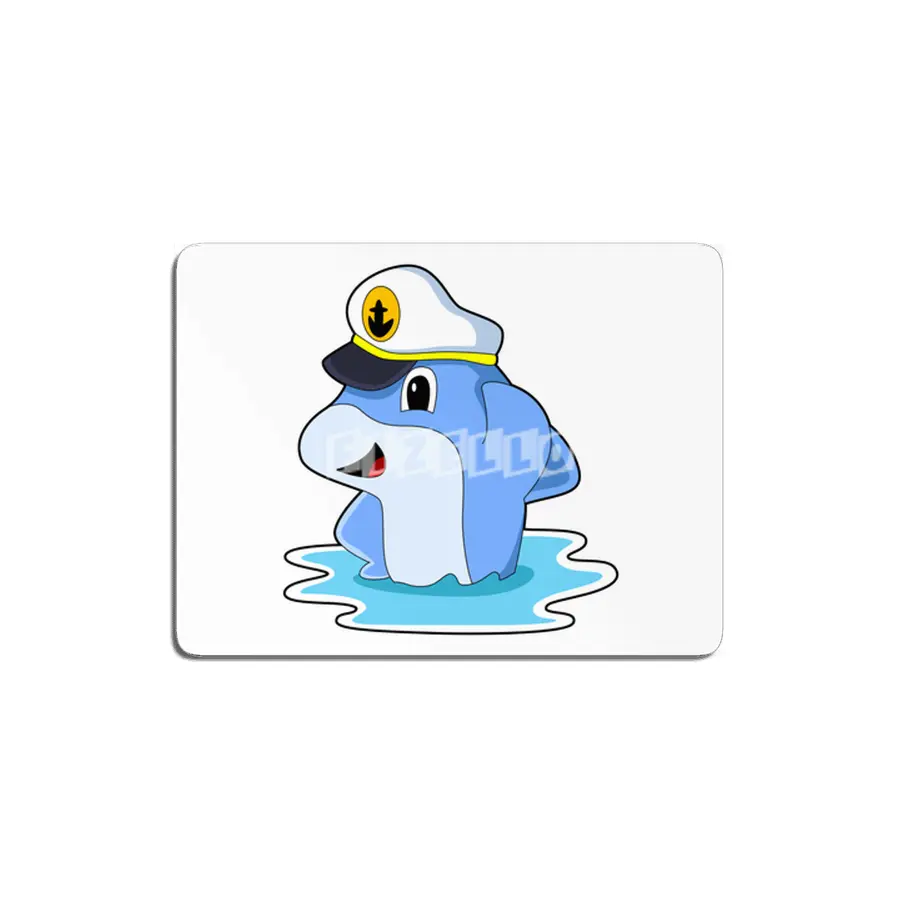 Dolphin as Captain with Hat MDF Tablo