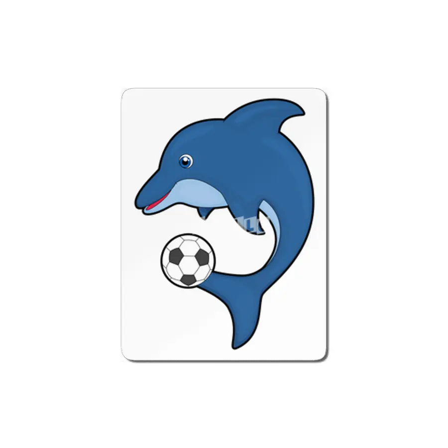 Dolphin as Soccer player with Soccer ball MDF Tablo